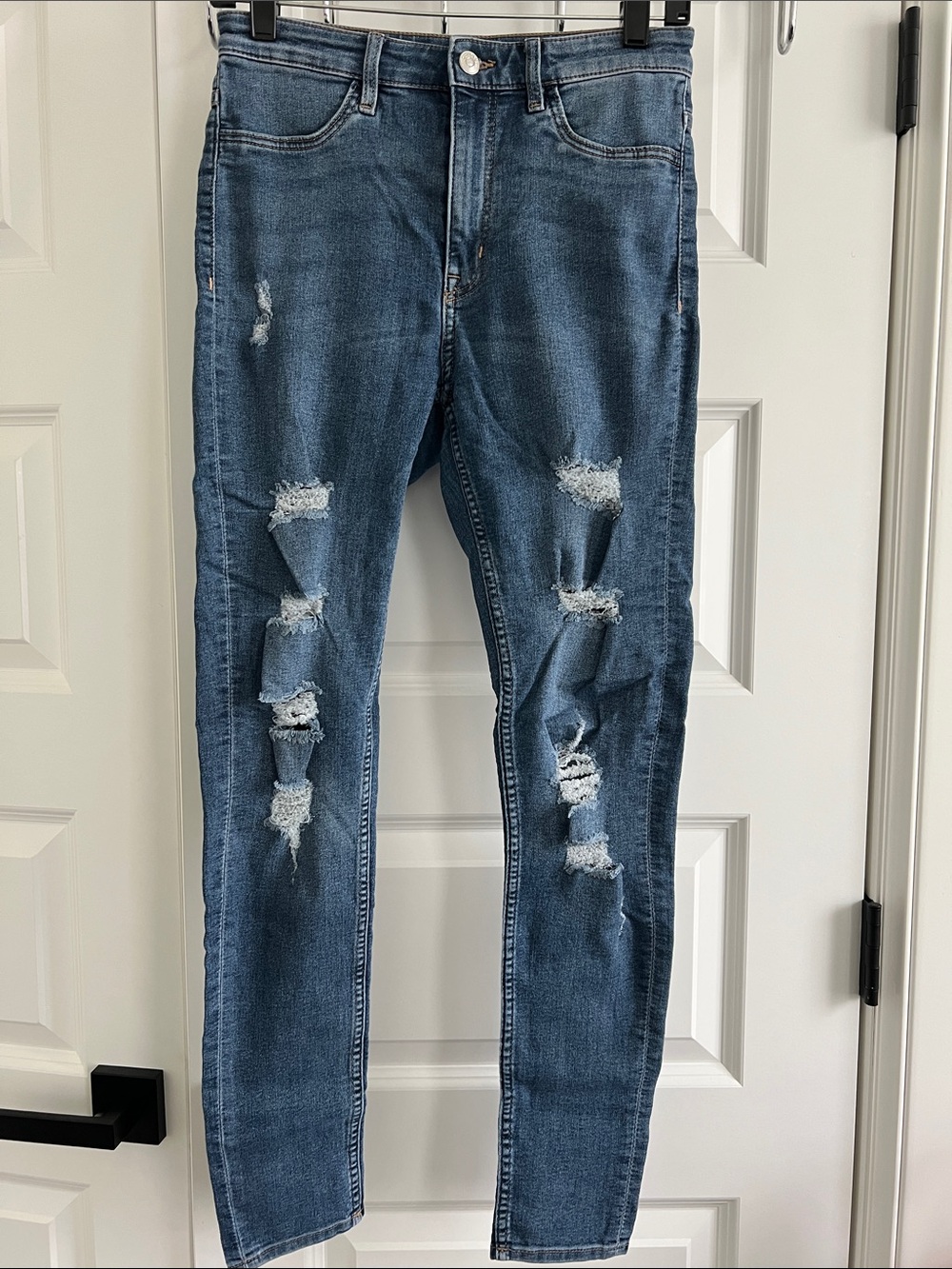 H&M Blue Distressed Women's Skinny Jeans